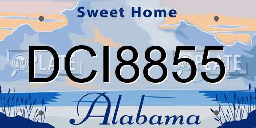 DCI8855 Alabama License Plate