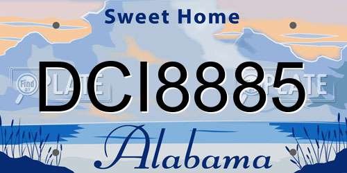 DCI8885 Alabama License Plate
