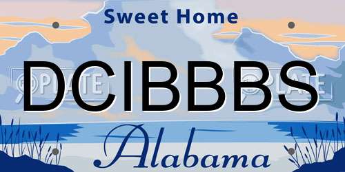 DCIBBBS Alabama License Plate