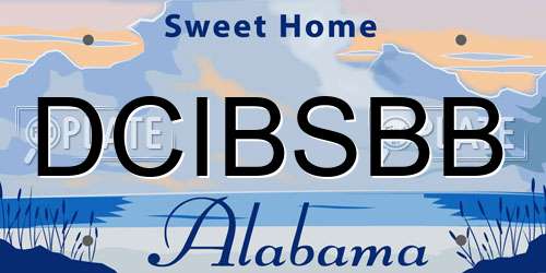 DCIBSBB Alabama License Plate
