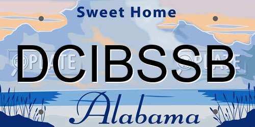 DCIBSSB Alabama License Plate