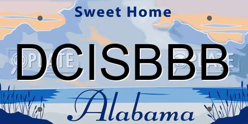 DCISBBB Alabama License Plate