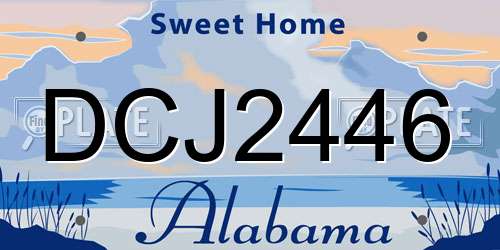 DCJ2446 Alabama License Plate