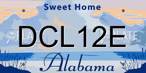 DCL12E Alabama License Plate