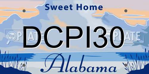 DCPI30 Alabama License Plate