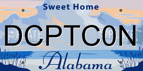 DCPTC0N Alabama License Plate