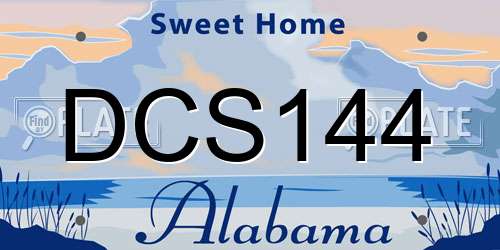 DCS144 Alabama License Plate