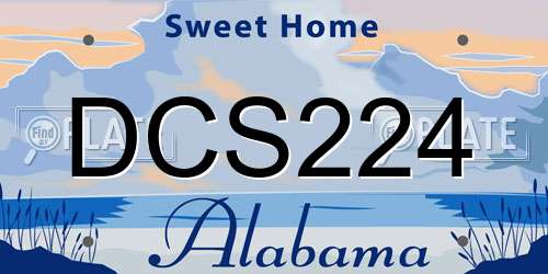 DCS224 Alabama License Plate