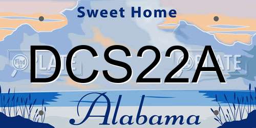 DCS22A Alabama License Plate