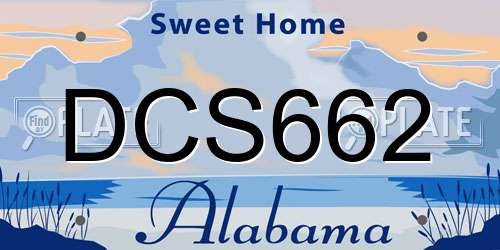 DCS662 Alabama License Plate