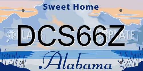 DCS66Z Alabama License Plate