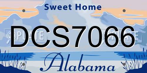 DCS7066 Alabama License Plate