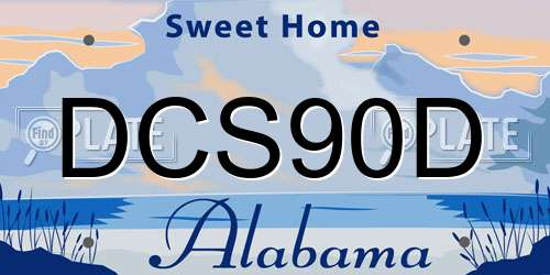 DCS90D Alabama License Plate