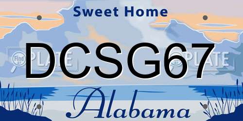 DCSG67 Alabama License Plate