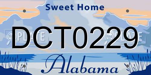 DCT0229 Alabama License Plate