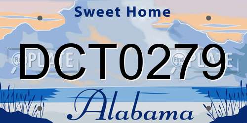 DCT0279 Alabama License Plate