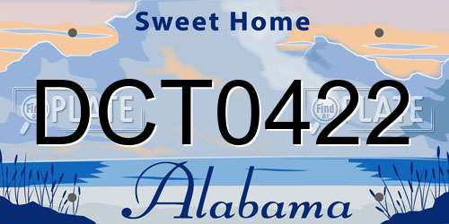 DCT0422 Alabama License Plate
