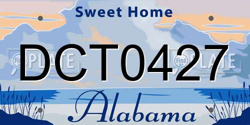 DCT0427 Alabama License Plate