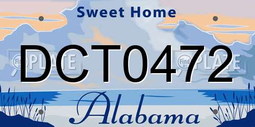 DCT0472 Alabama License Plate