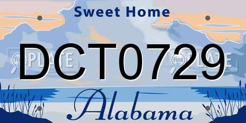 DCT0729 Alabama License Plate