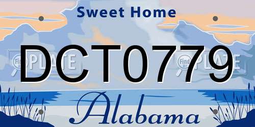 DCT0779 Alabama License Plate