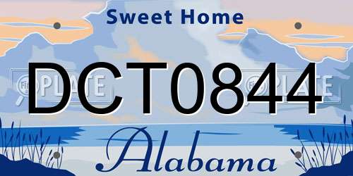 DCT0844 Alabama License Plate