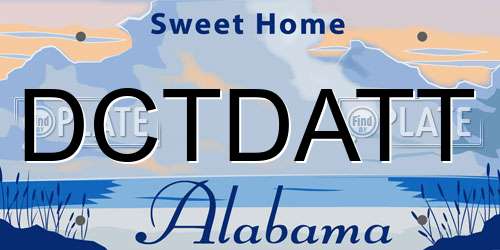 DCTDATT Alabama License Plate