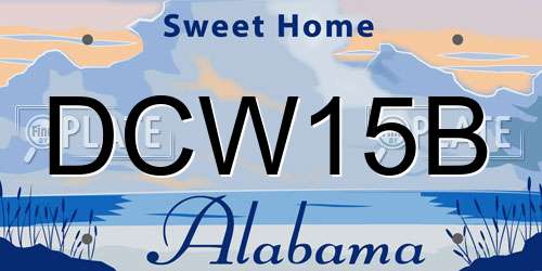DCW15B Alabama License Plate