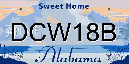 DCW18B Alabama License Plate