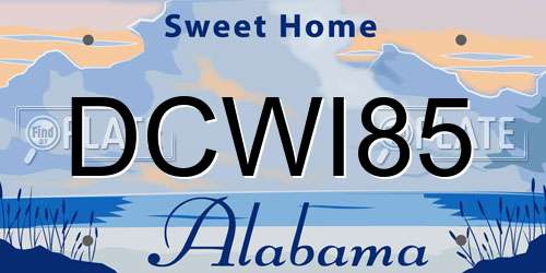 DCWI85 Alabama License Plate