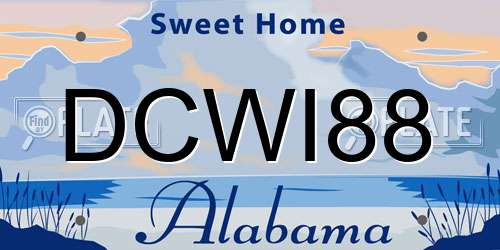DCWI88 Alabama License Plate