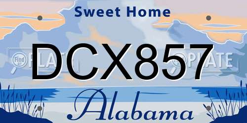 DCX857 Alabama License Plate