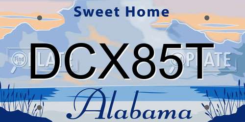 DCX85T Alabama License Plate