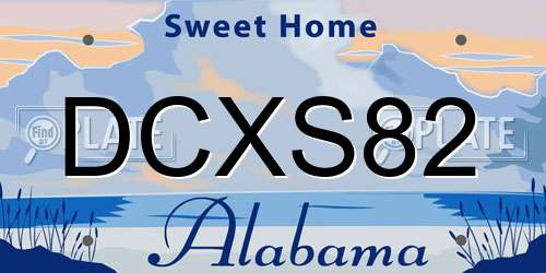 DCXS82 Alabama License Plate