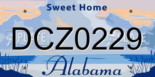 DCZ0229 Alabama License Plate