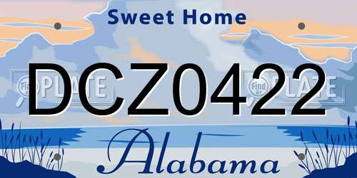DCZ0422 Alabama License Plate