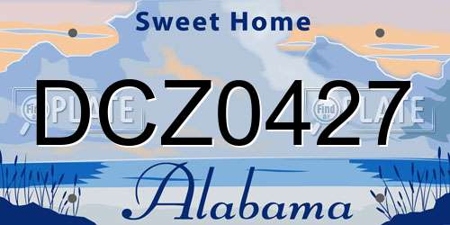 DCZ0427 Alabama License Plate