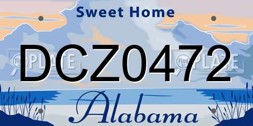 DCZ0472 Alabama License Plate