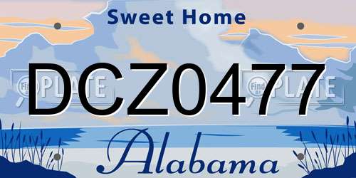 DCZ0477 Alabama License Plate