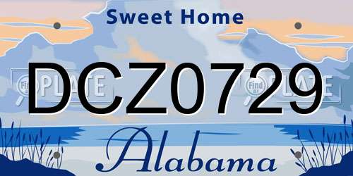 DCZ0729 Alabama License Plate