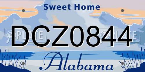 DCZ0844 Alabama License Plate