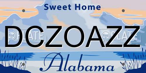 DCZOAZZ Alabama License Plate