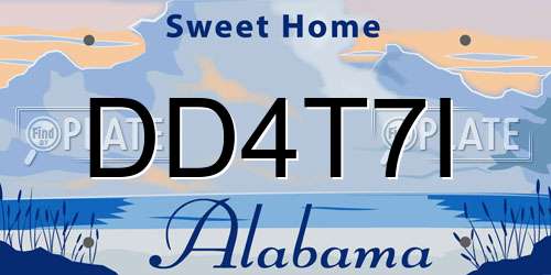 DD4T7I Alabama License Plate