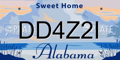 DD4Z2I Alabama License Plate