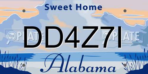 DD4Z7I Alabama License Plate