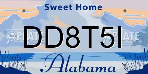 DD8T5I Alabama License Plate