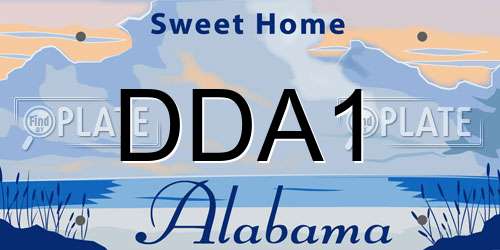 DDA1 Alabama License Plate