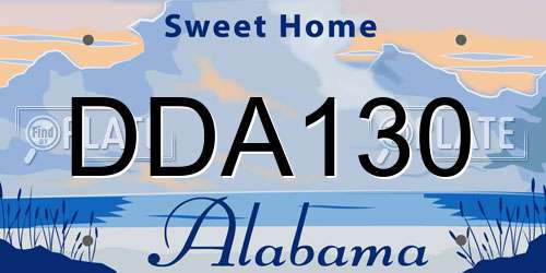 DDA130 Alabama License Plate