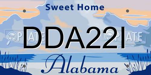 DDA22I Alabama License Plate