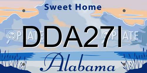 DDA27I Alabama License Plate
